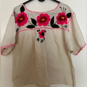 Embroidered peasant blouse